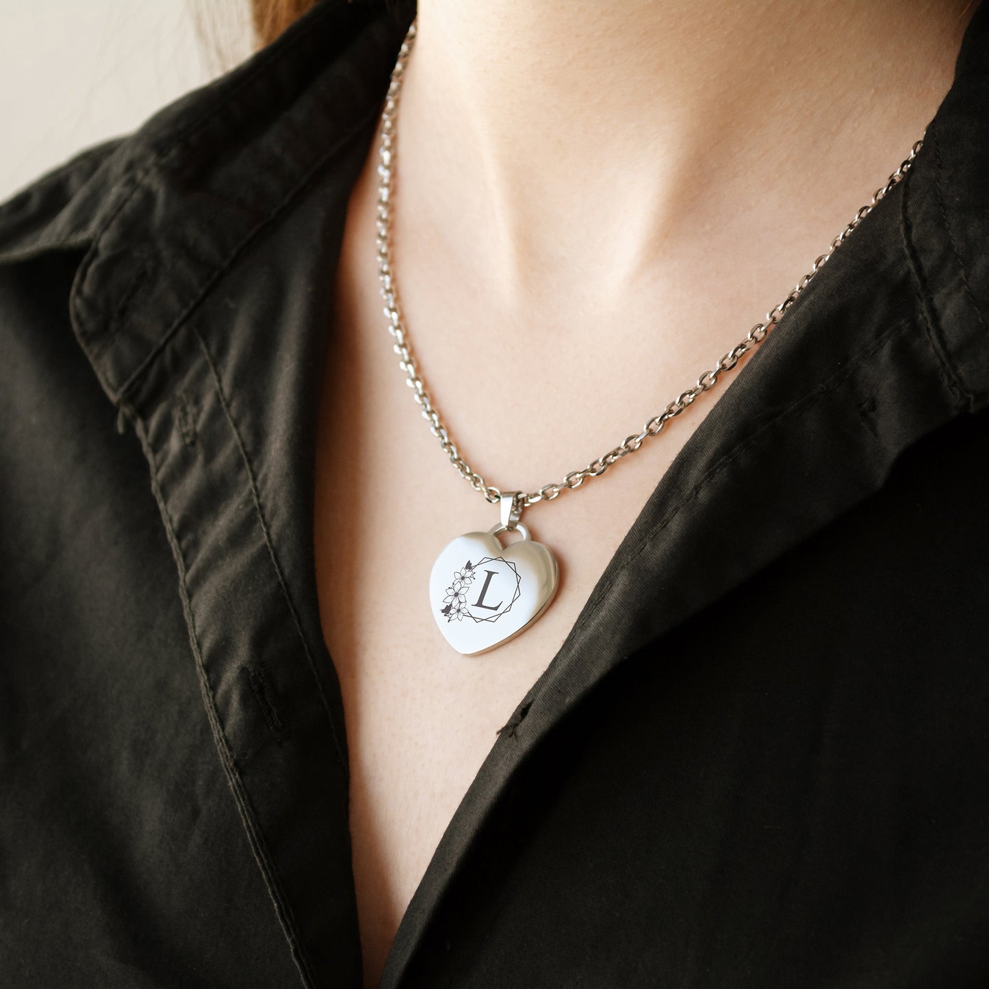 Initial Charm Necklace – Personalized Engraved Jewelry