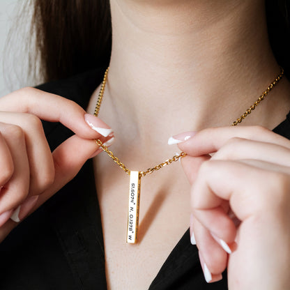 Custom Engraved Coordinates Necklace – Minimalist Jewelry Gift