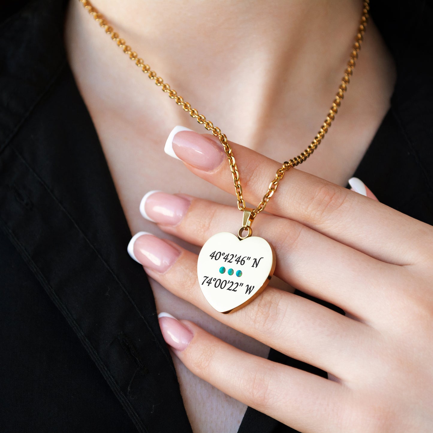Custom Coordinates Necklace – Engraved Minimalist Pendant