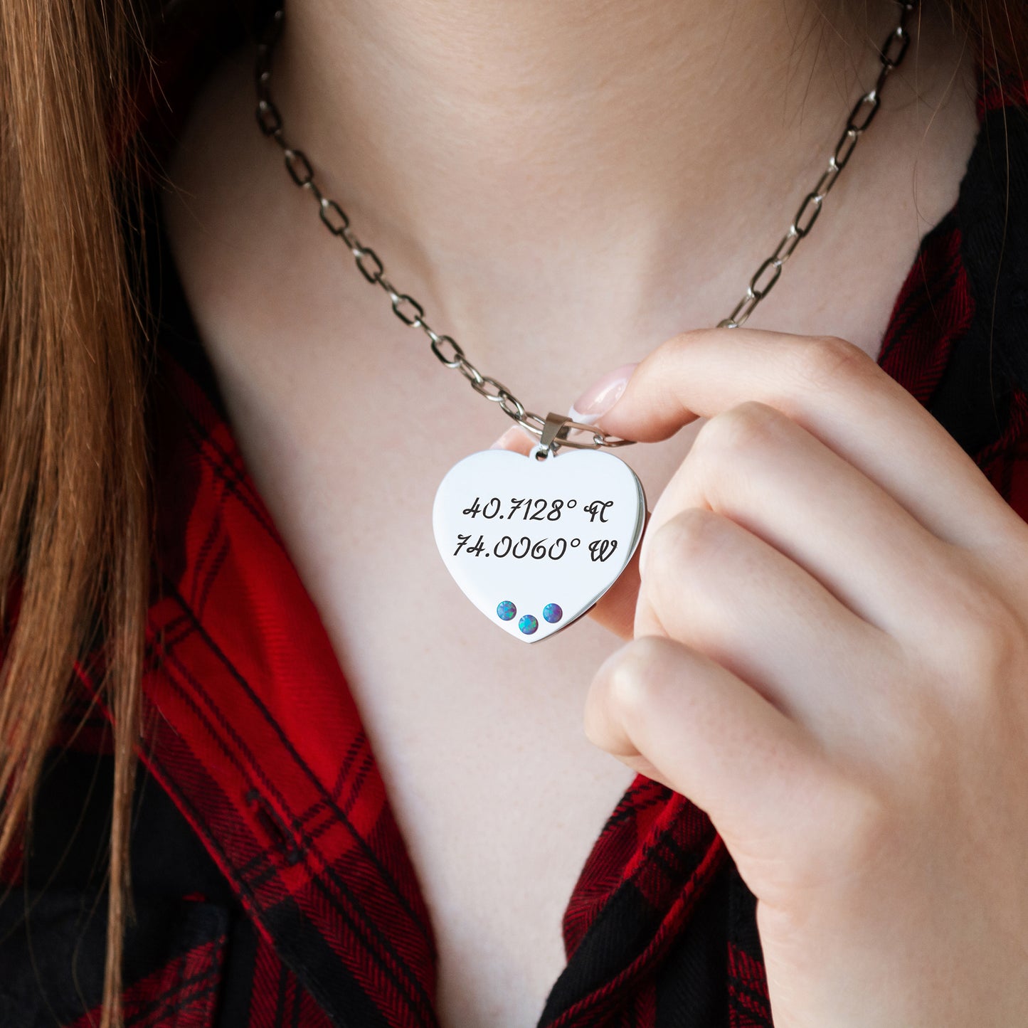 Engraved Coordinates Necklace – Custom Stainless Steel Jewelry