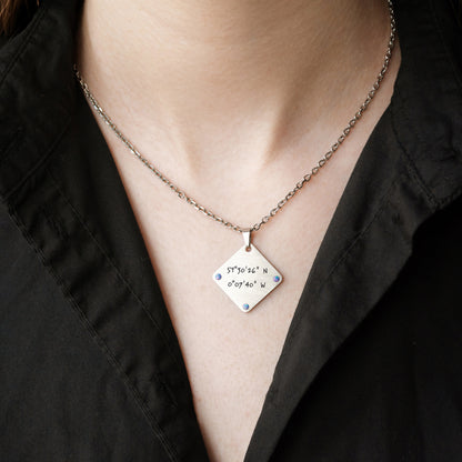 Custom Coordinates Necklace – Personalized Engraved Jewelry