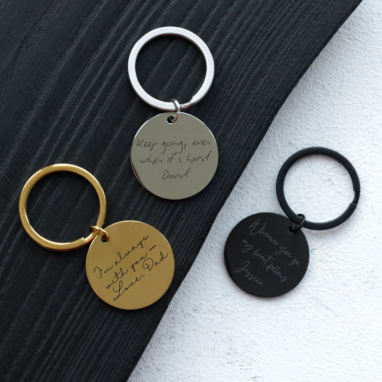 Personalized Handwriting Keychain – Custom Engraved Keepsake Gift