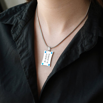 Custom Engraved Coordinates Necklace – Minimalist Jewelry Gift