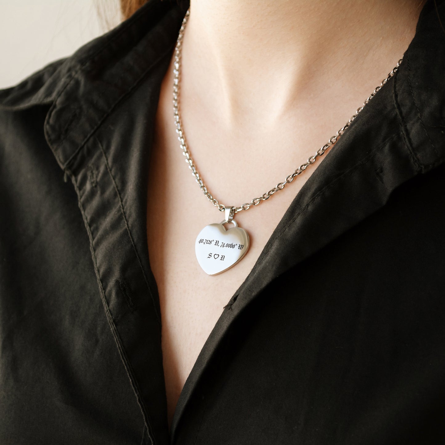 Personalized Latitude Longitude Necklace – Custom Engraved Jewelry