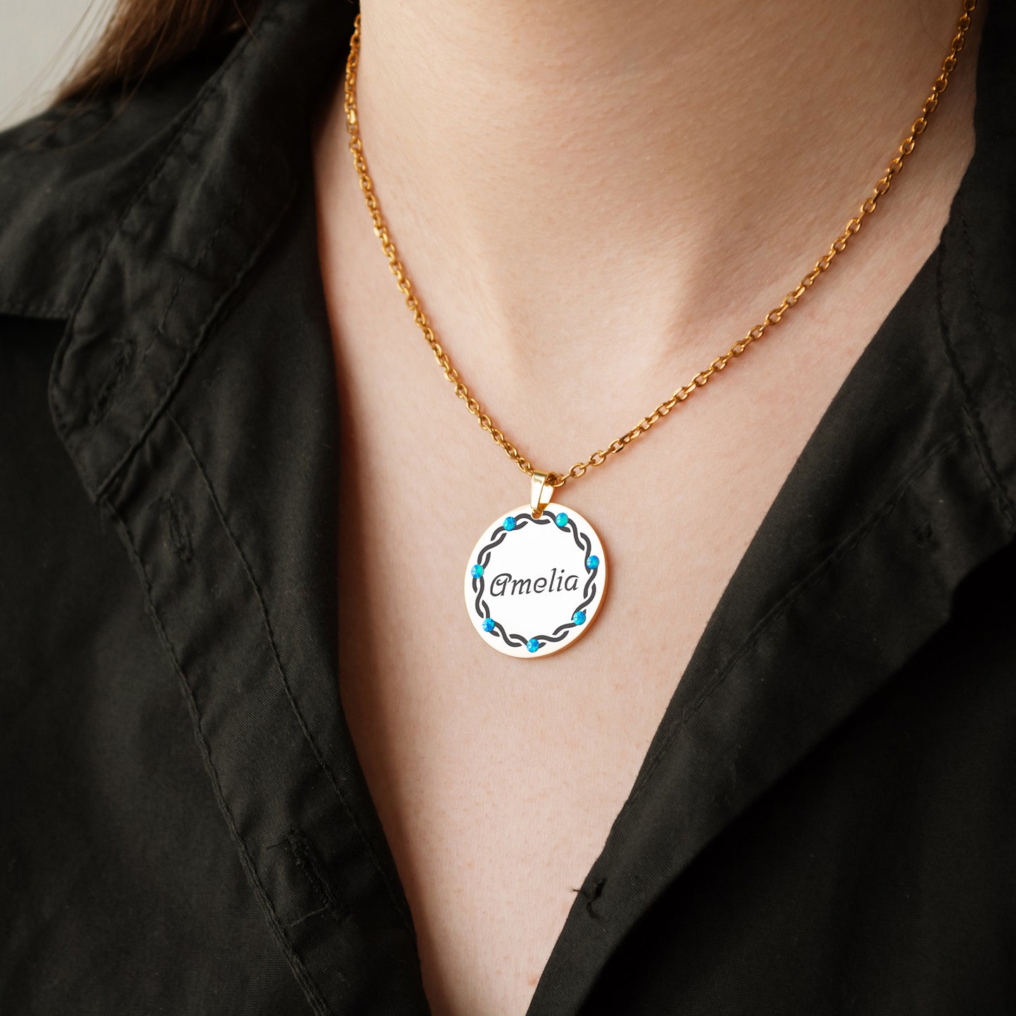 Engraved Text Necklace – Custom Name or Quote Jewelry