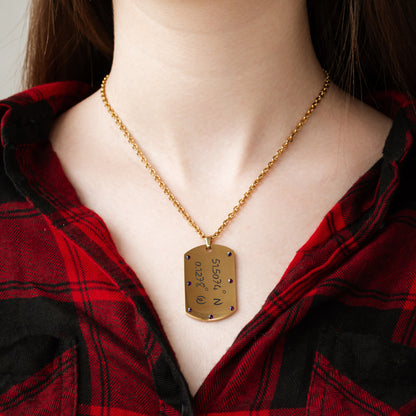 Personalized Latitude Longitude Necklace – Custom Engraved Jewelry