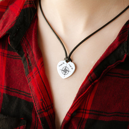 Custom Engraved Compass Necklace – Coordinates Jewelry