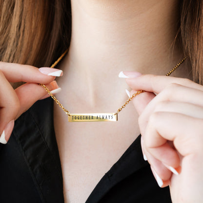 Engraved Bar Necklace – Personalized Name or Phrase Pendant