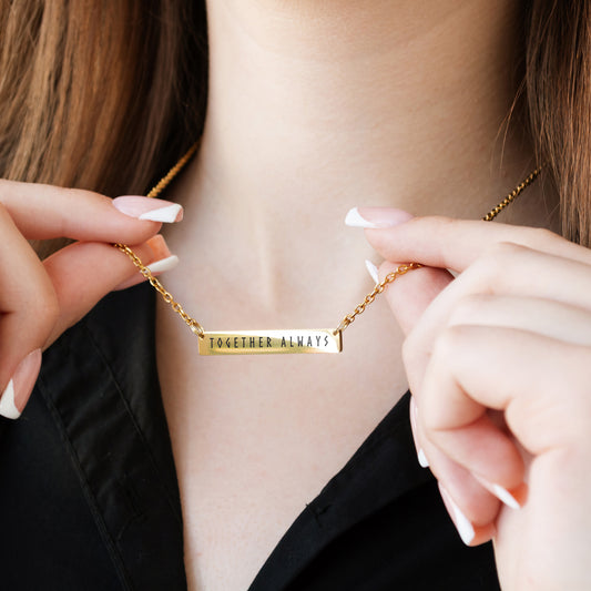 Engraved Bar Necklace – Personalized Name or Phrase Pendant