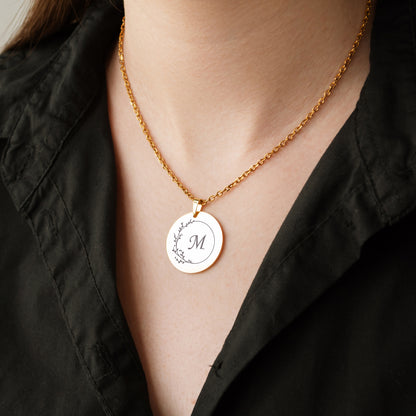 Custom Initial Necklace – Engraved Letter Pendant