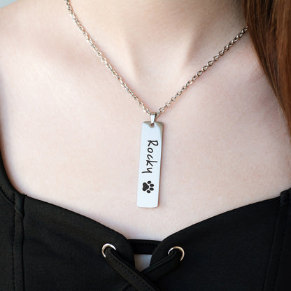 Engraved Name Necklace – Custom Minimalist Pendant