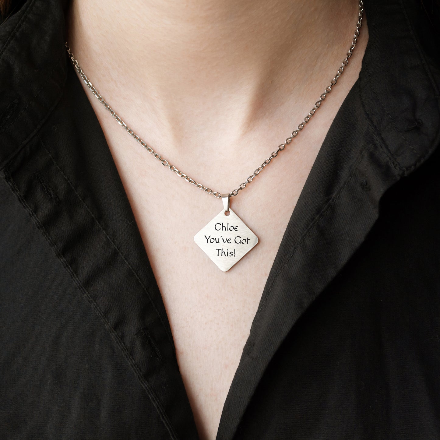 Custom Engraved Pendant – Name or Motivational Quote Jewelry
