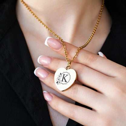 Custom Letter Necklace – Engraved Monogram Pendant