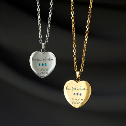 Custom Coordinates Necklace – Engraved Minimalist Pendant