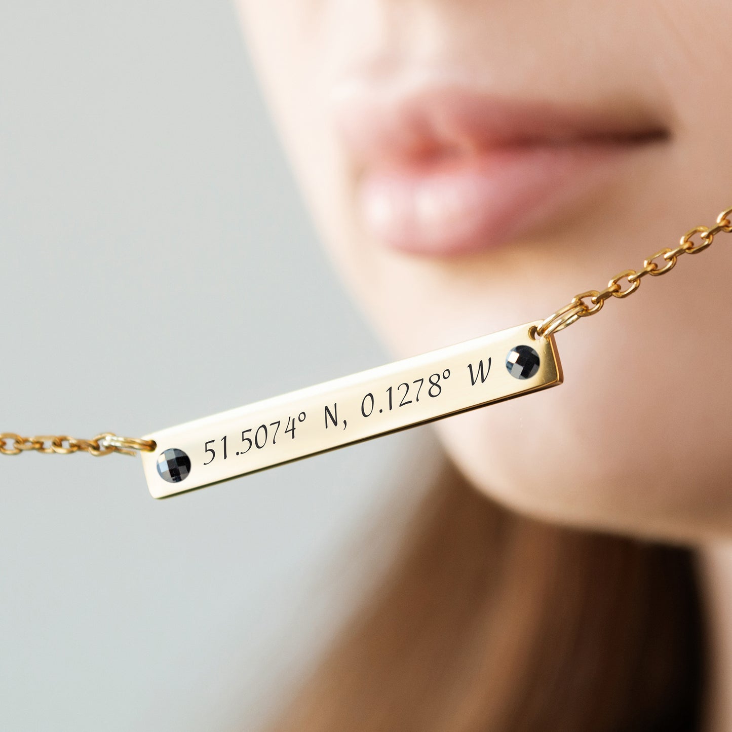 Engraved Coordinates Necklace – Custom Stainless Steel Jewelry