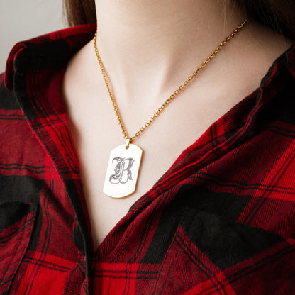 Custom Monogram Necklace – Engraved Initial Pendant