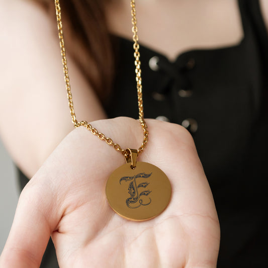 Engraved Letter Necklace – Custom Minimalist Pendant