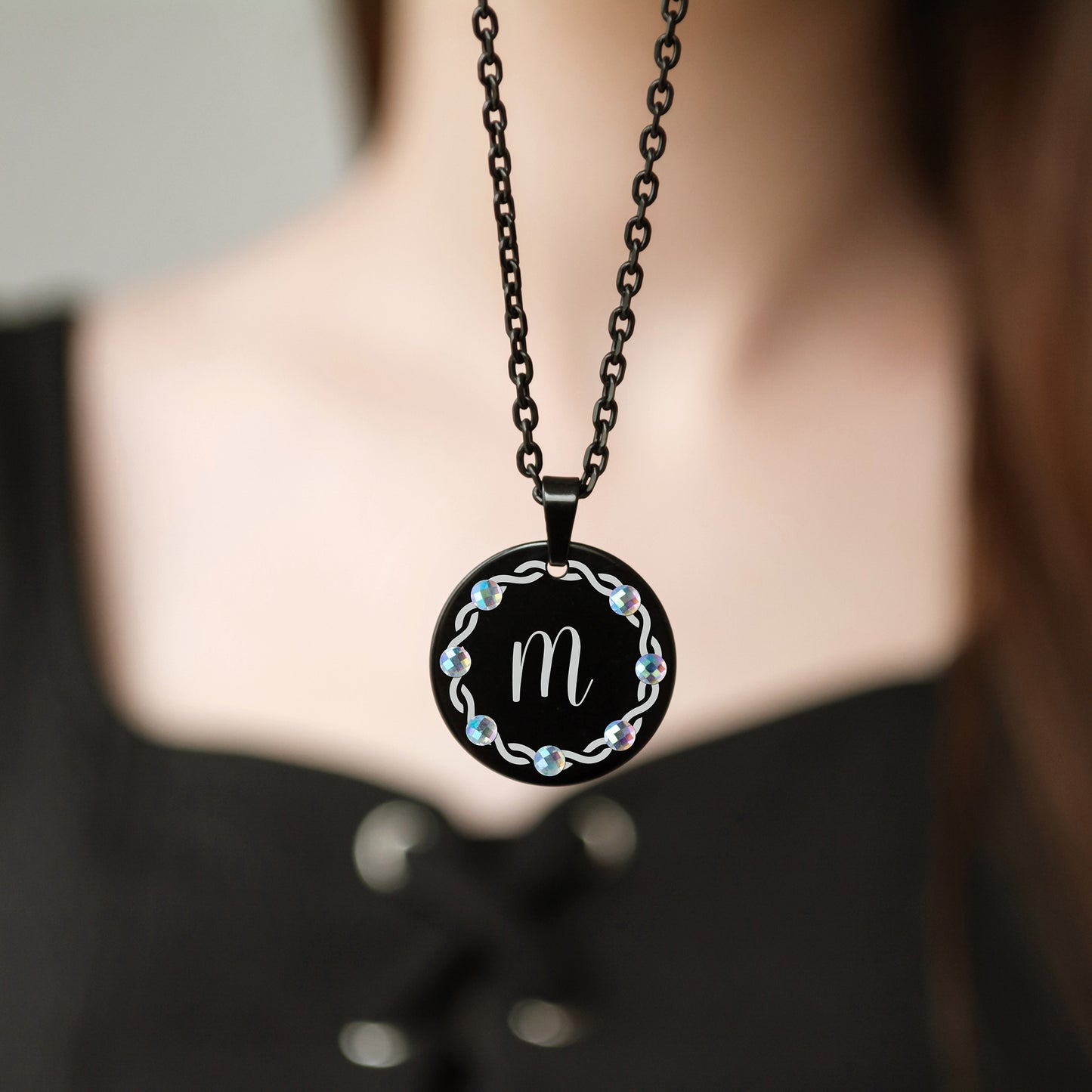 Custom Letter Necklace – Engraved Monogram Pendant