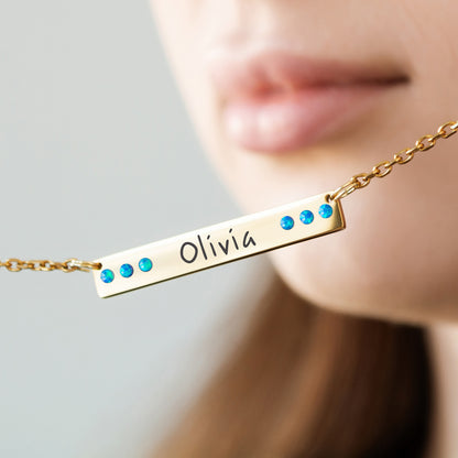 Engraved Name Necklace – Custom Minimalist Pendant