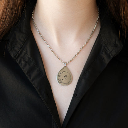 Engraved Initial Necklace – Custom Letter Pendant