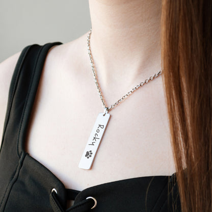 Engraved Name Necklace – Custom Minimalist Pendant