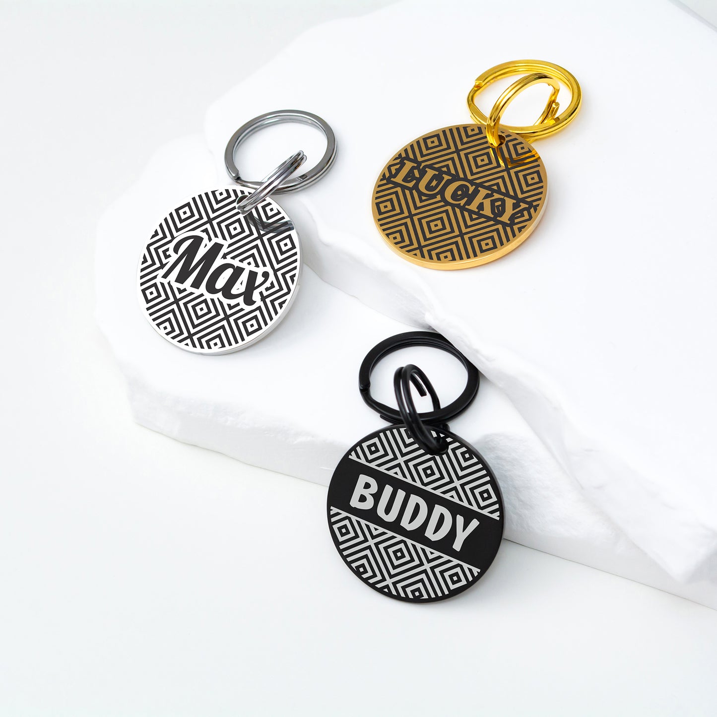 Engraved Dog Tag - Personalized Pet Collar Tag with ID