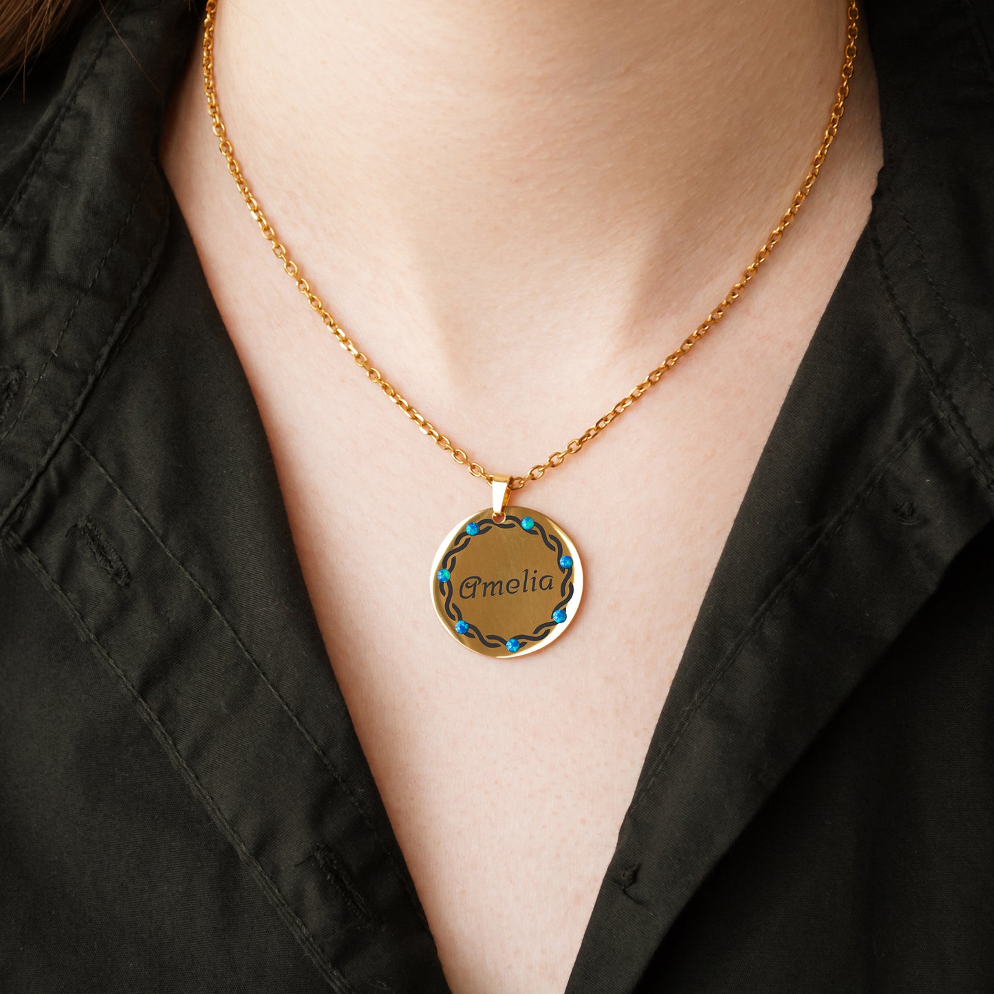 Engraved Text Necklace – Custom Name or Quote Jewelry