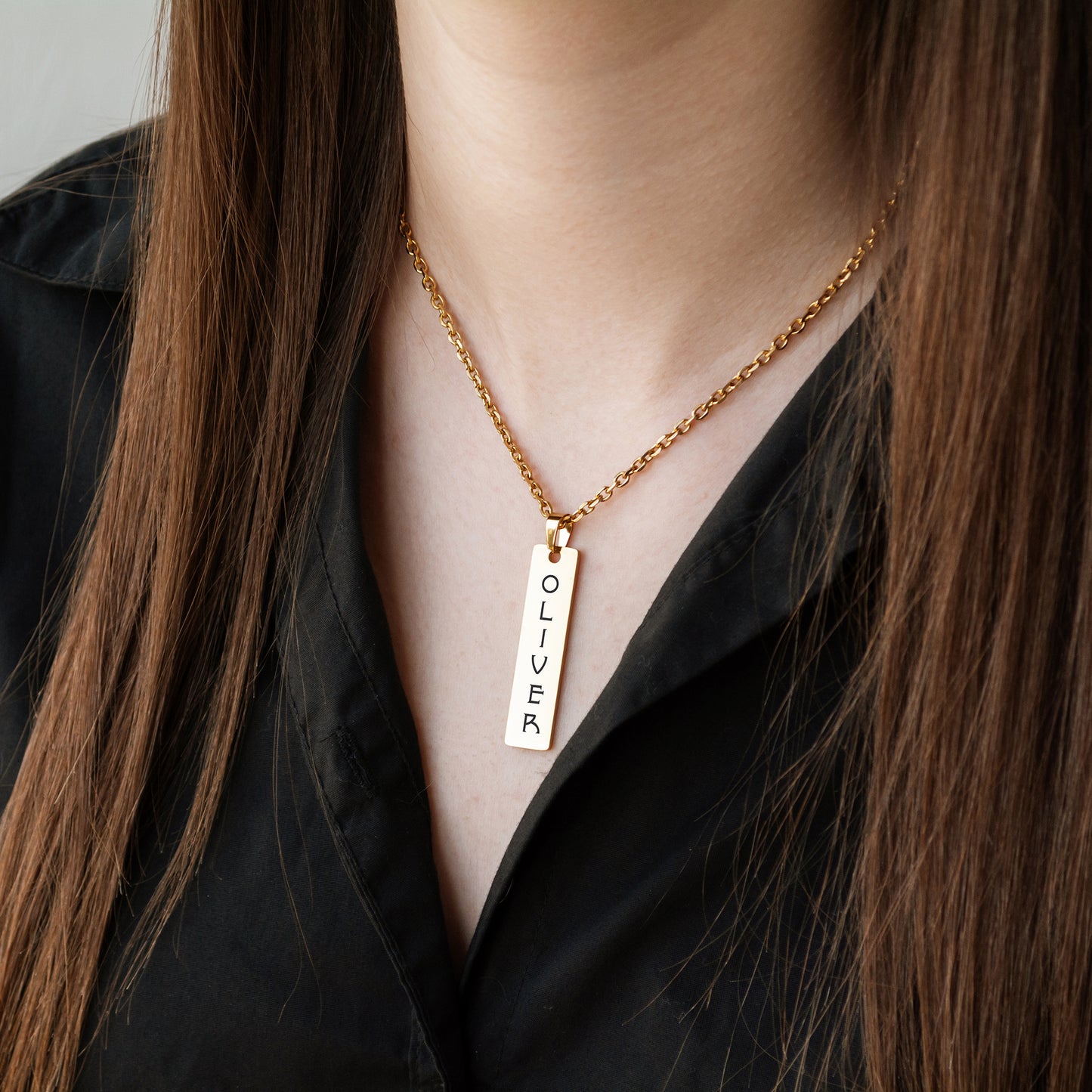 Custom Message Necklace – Engraved Name Jewelry Gift