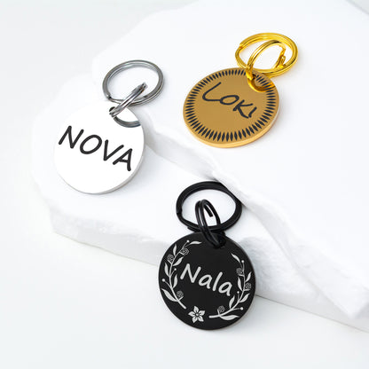 Stainless Steel Dog ID Tag - Custom Engraved Pet Tag