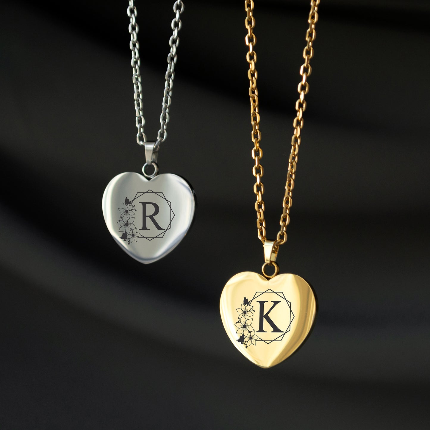 Custom Letter Necklace – Engraved Monogram Pendant