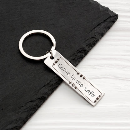 Personalized Drive Safe Keychain - Real Handwriting on Stainless Steel