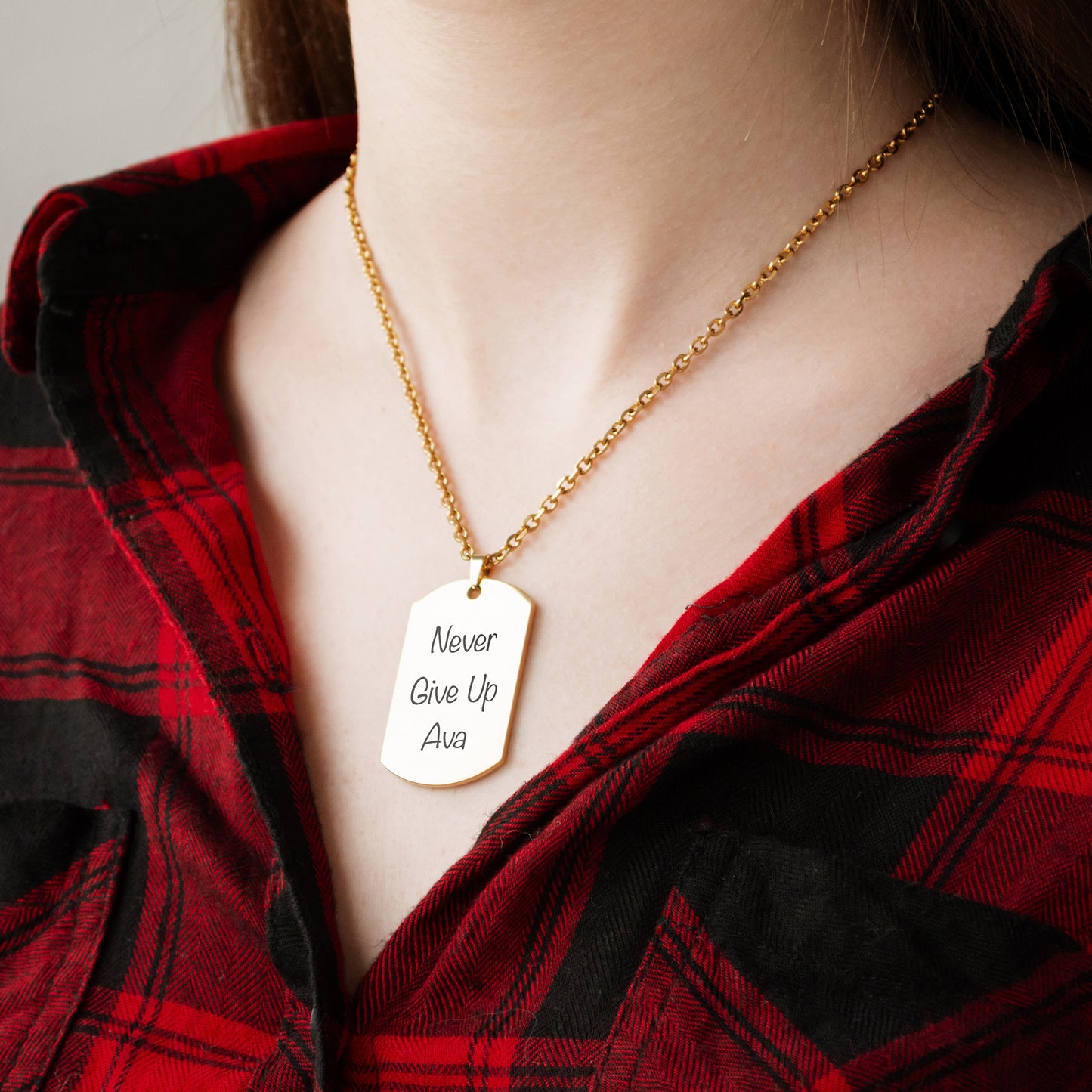 Custom Message Necklace – Engraved Name Jewelry Gift