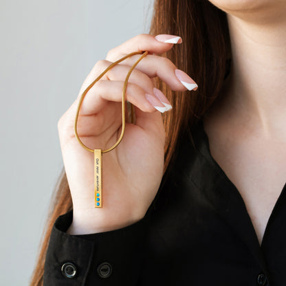 Personalized Coordinates Necklace - Custom Engraved Pendant