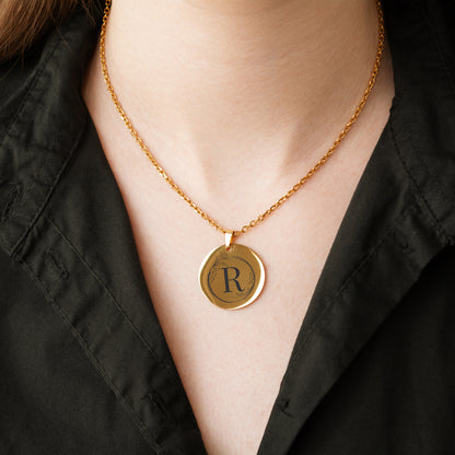 Custom Initial Necklace – Engraved Letter Pendant