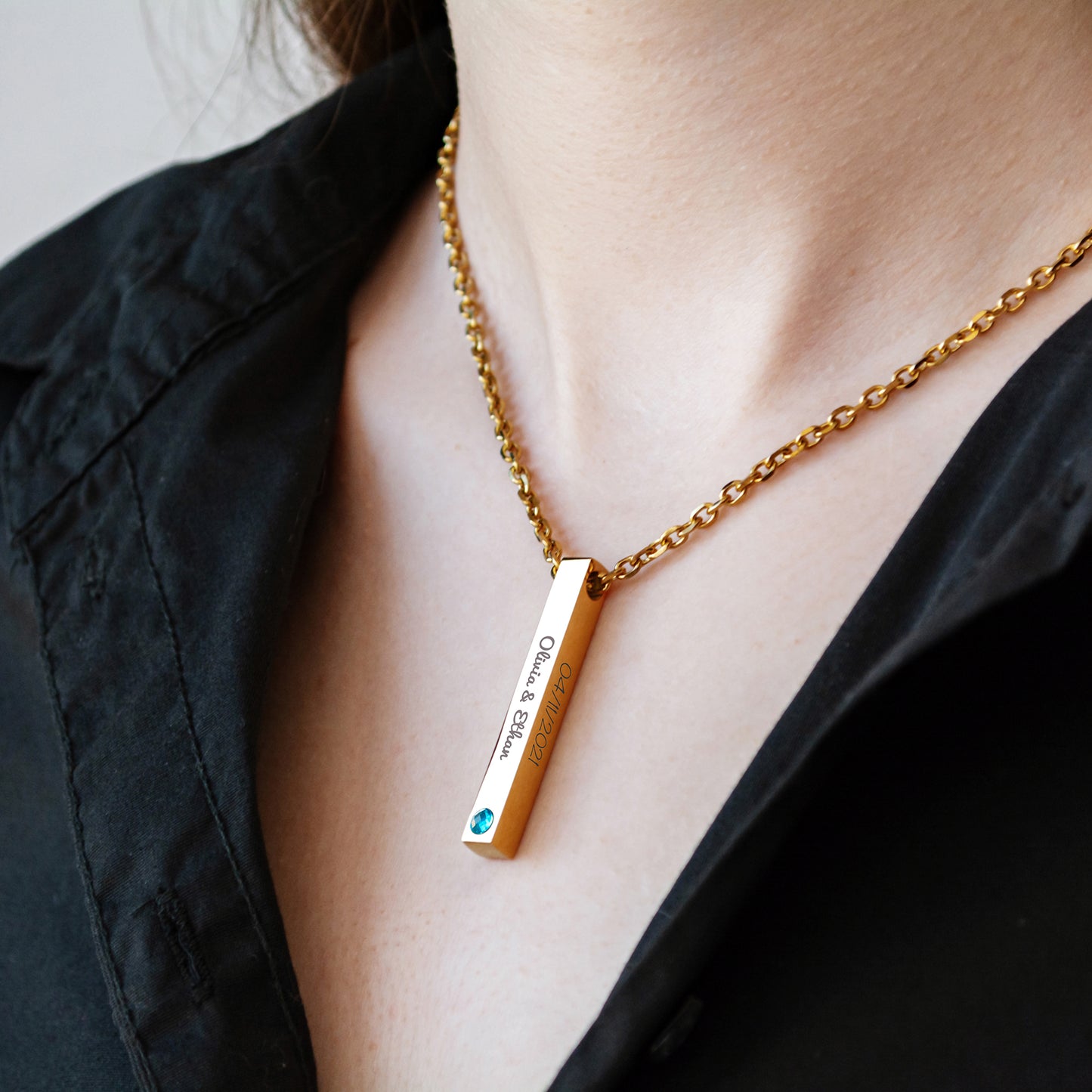 Personalized Name Necklace – Custom Engraved Pendant