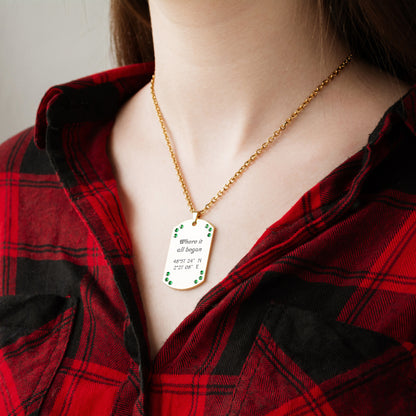 Personalized Coordinates Necklace – Custom Engraved Pendant