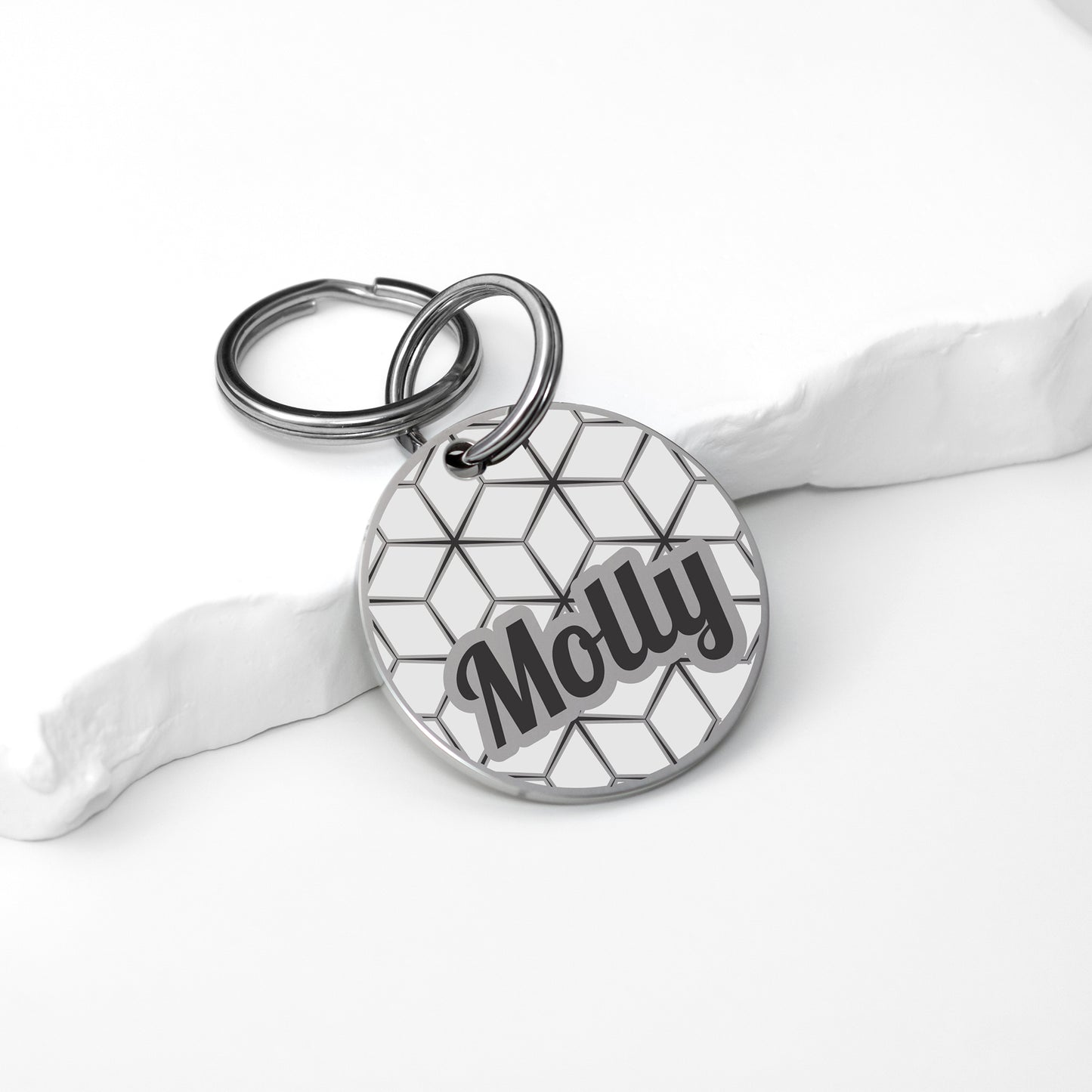Dog Name Tag - Double Sided Engraved Pet Collar Tag