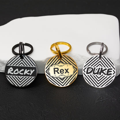 Personalized Dog and Cat Tag - Stainless Steel Engraved Pet ID Tag