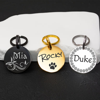 Custom Cat and Dog Tag - Stainless Steel Engraved Pet ID