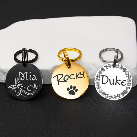 Custom Cat and Dog Tag - Stainless Steel Engraved Pet ID