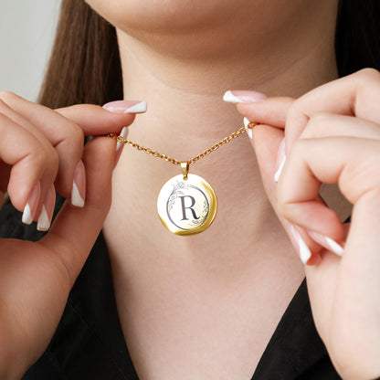 Custom Initial Necklace – Engraved Letter Pendant