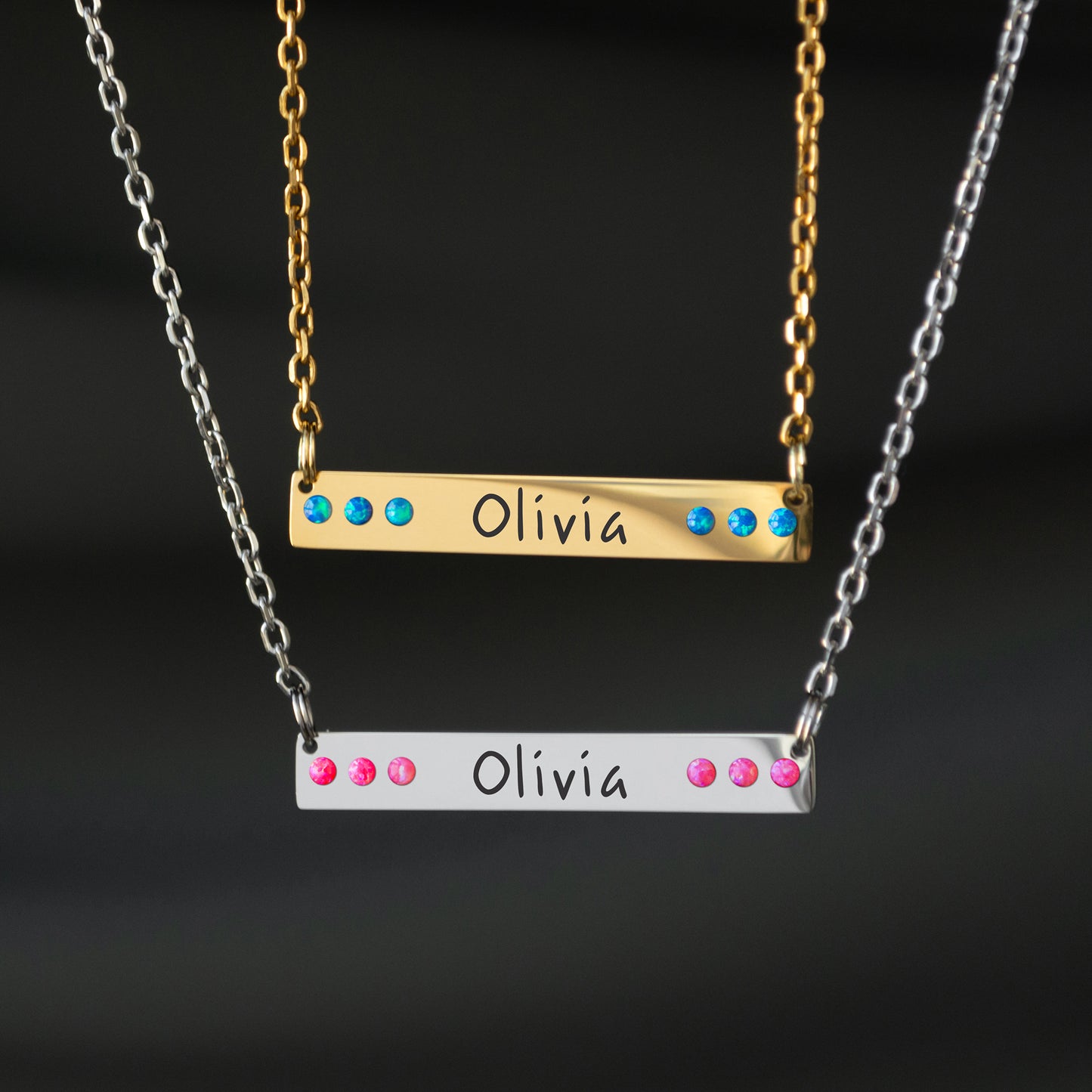 Engraved Name Necklace – Custom Minimalist Pendant