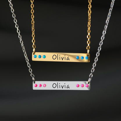 Engraved Name Necklace – Custom Minimalist Pendant