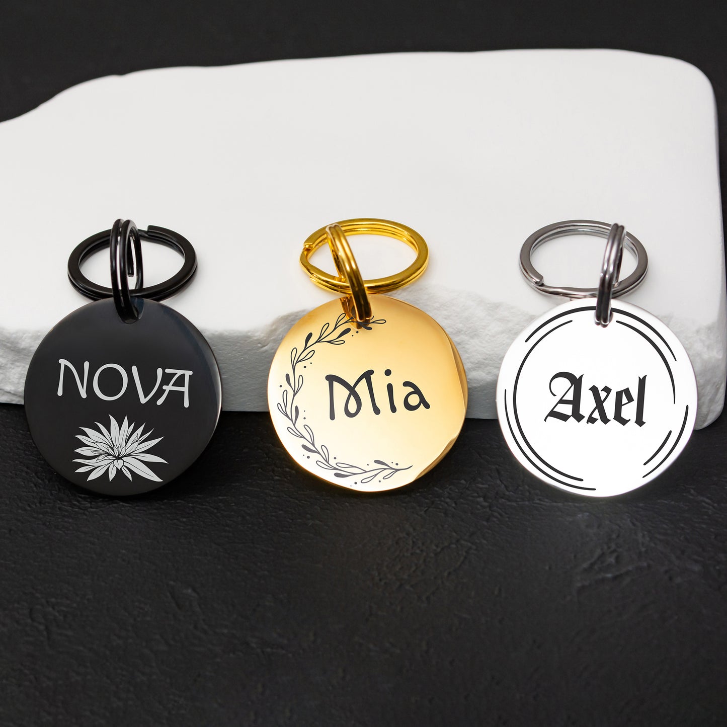 Custom Dog Tag - Engraved Double Sided Pet ID Tag with Phone