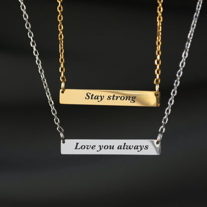 Custom Engraved Necklace – Name or Short Text Jewelry