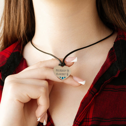 Custom Coordinates Pendant – Latitude Longitude Necklace Gift