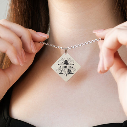 Custom Monogram Necklace – Engraved Initial Pendant