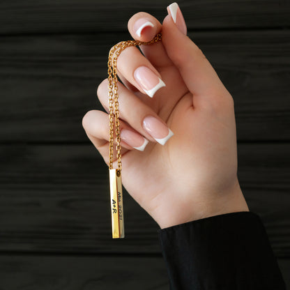 Personalized Engraved Necklace – Custom Name Bar Pendant