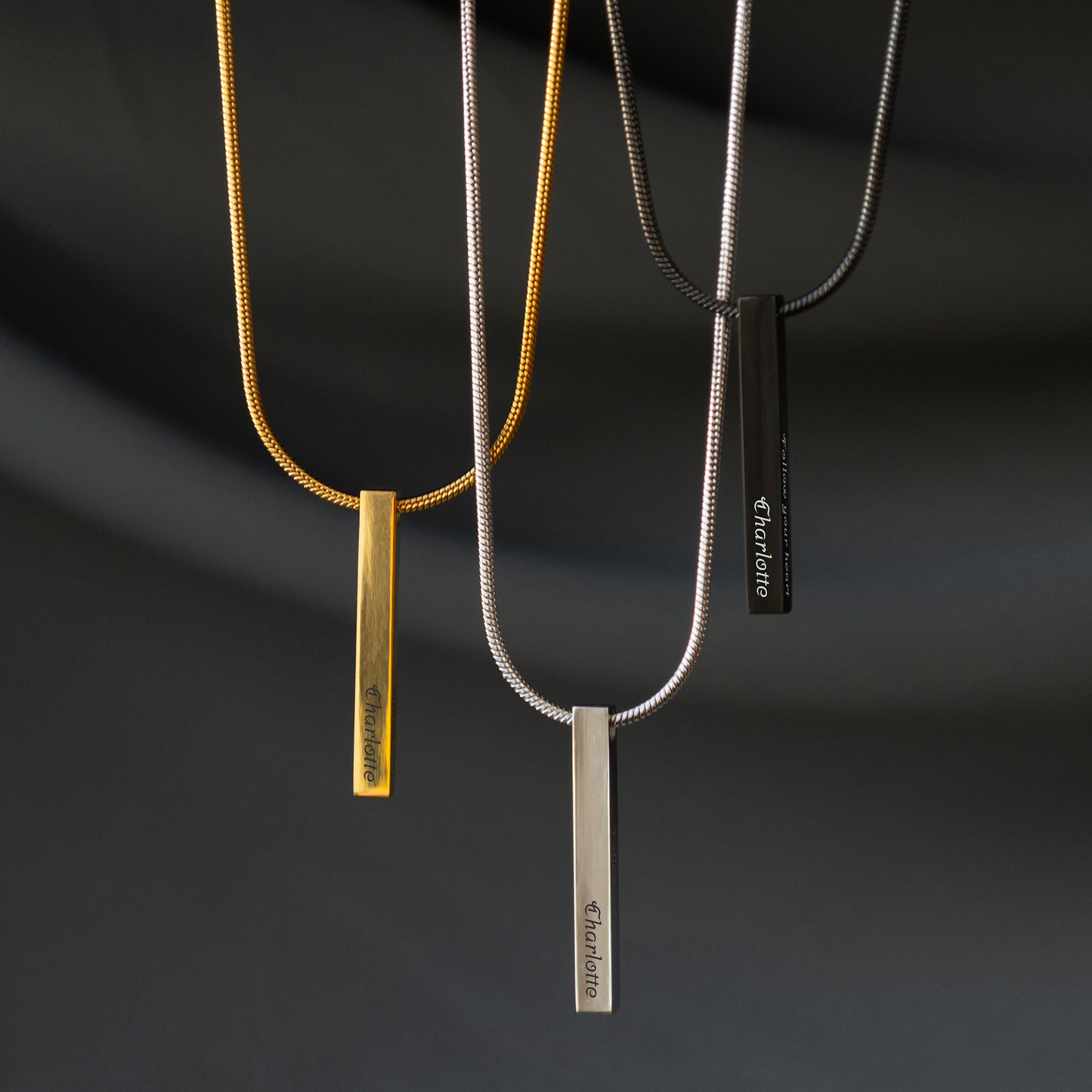 Custom Name Necklace – Engraved Minimalist Jewelry