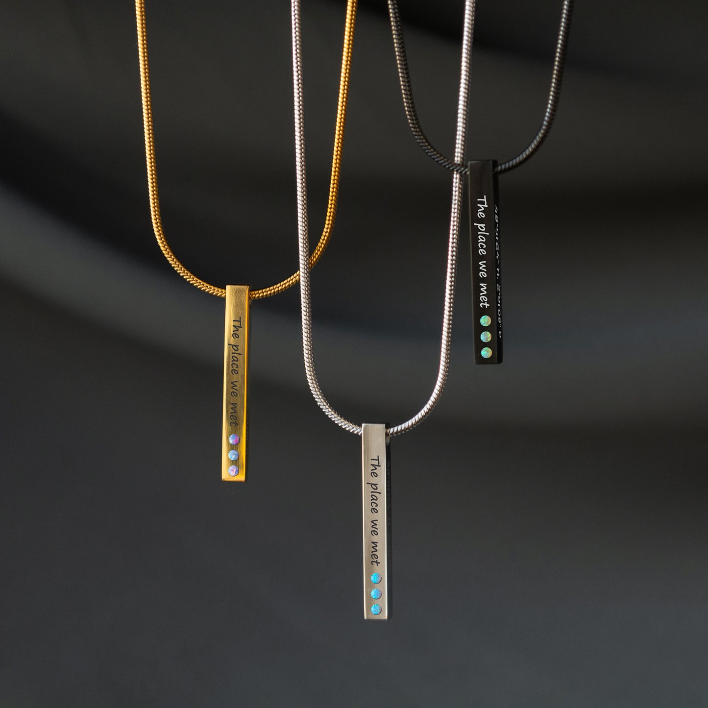 Custom Coordinates Necklace – Personalized Engraved Jewelry